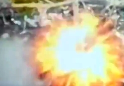 Direct hit on Russian trench position