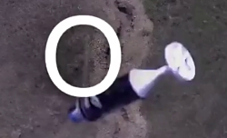 Thermobaric grenade hits a Russian soldier in a trench