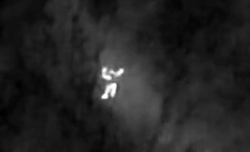 RU soldier surrenders to UA soldier via a drone's thermal video