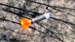 Twin grenade drop wounds a Russian soldier's legs