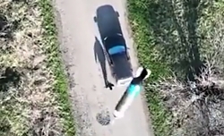 Orc vehicle destroyed by drone