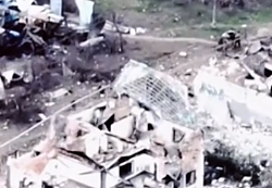 Russian position hit by Ukrainian artillery