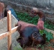 They found a dead man in the cemetery with signs of violence