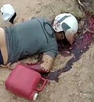 The man on the motorcycle was executed