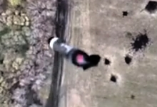 Grenade explodes next to 4 Russian soldiers carrying a casualty