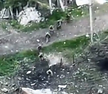 Explosion takes out the last man in a RU group in Bakhmut