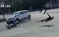 Two People On A Motorcycle Were Hit By A Violating Car. Both Were Killed