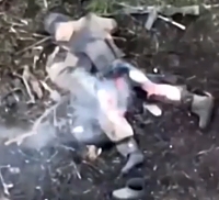 UA drone zooms in on a smoking Russian body