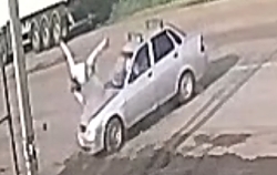 Fatal accident near Rostov, motorcyclist died (2 angles)