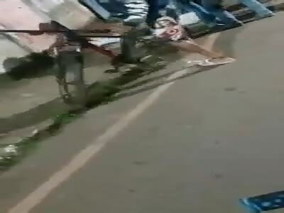 Lynching and kicking pervert's head.