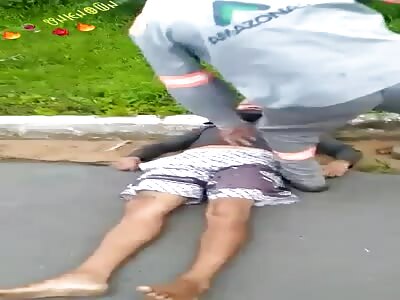 Thief was beaten to death.