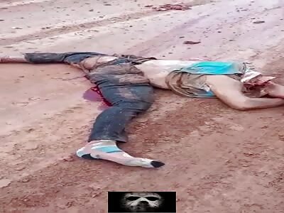 Poor biker crushed on a muddy street