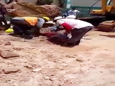 Buried man loses his arm