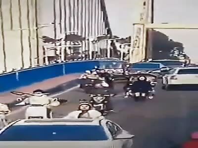 Woman hit on her bicycle