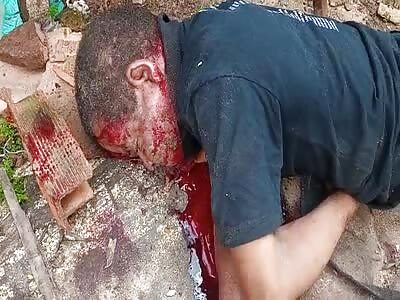 Another angle, lynched rapist left for dead