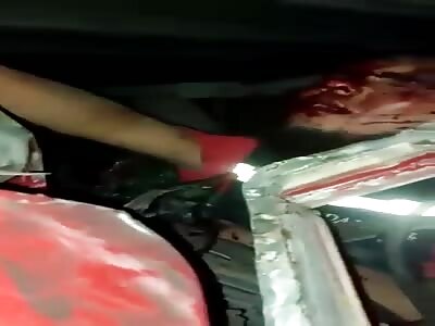 Man crushed but still alive in accident