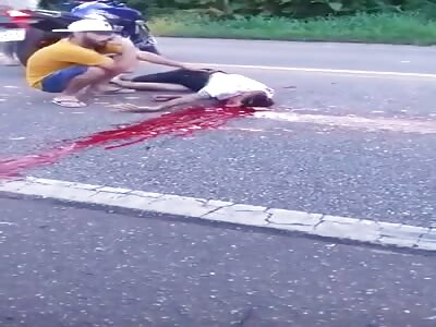 Victim got his head popped on the highway