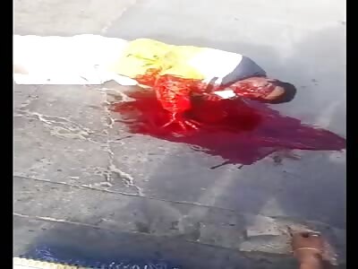 Terrible agony, man shot in the chest