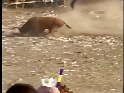 Slim was attacked by fierce bull