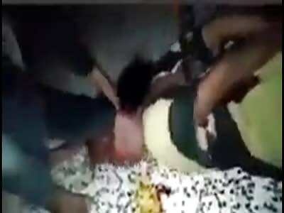 Suffered and cornered woman being slapped