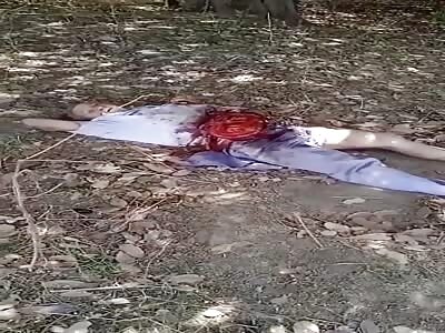 Old man with his guts stuffed