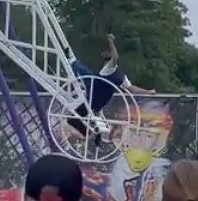 FUCK, man falls from an artistic circle