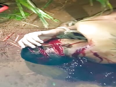 horrible man killed with machete