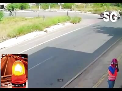 cyclist hit by truck in Petrolina Brazil