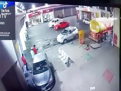 Oil station fire in Saudi Arabia