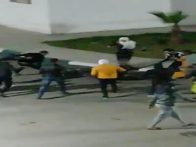 Man beaten by gang members in Morocco.