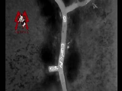 Drone dropping bombs in Ukraine 