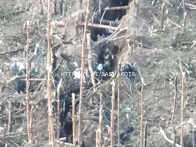 Russian attack on Ukrainian trench.