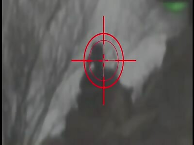 Houthi fighter pays the ultimate price after silhouetting himself on a ridge 