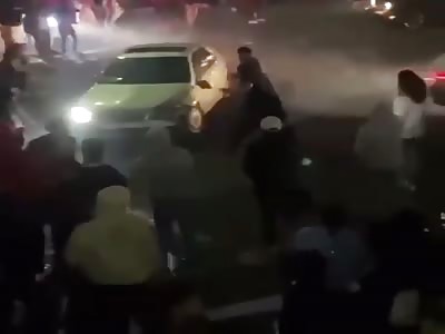 Slamming into the crowd at high speed (different angle).