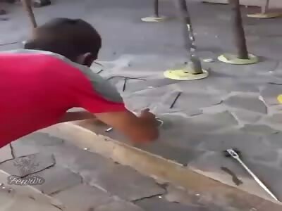 worker plays with colleague's finger