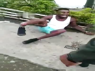 Police shoot in the legs