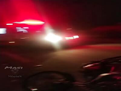 Biker crashed after collision with animal.