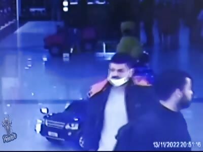 accidental blow hits saleswoman