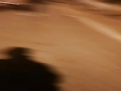 Motorcycle crash. Blood is thick