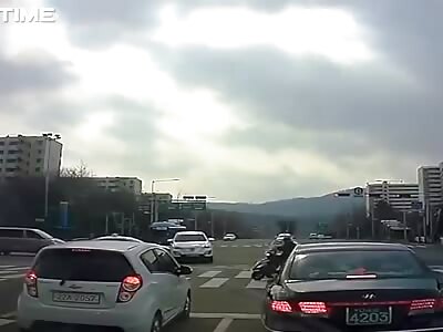 Slow motion allows you to see how the biker is thrown.