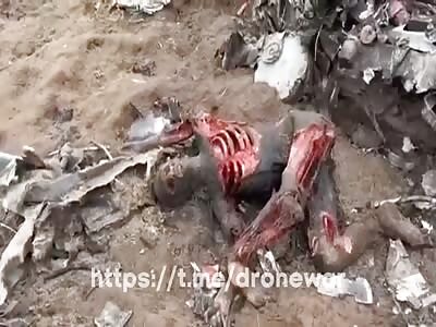 Aftermath of Russian chopper gunned down