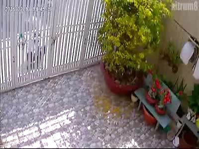 Security Gate Falls Apart On Thief While Trying To Break In (Credit to Marcochies)