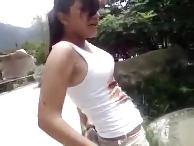 Stupid girl VS Crocodile