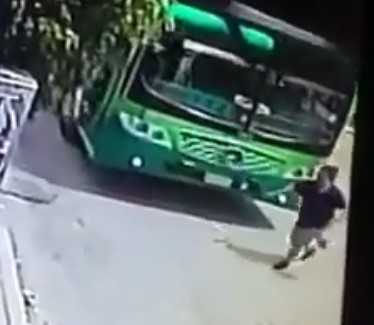 Old Lady Having Her Legs Crushed by Bus