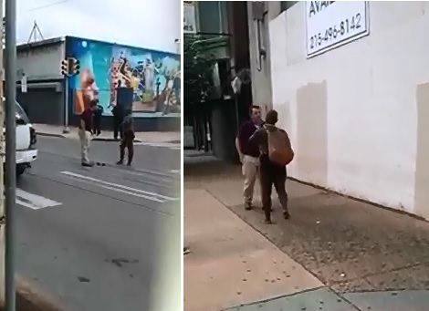 Another Drug Addict Dancing Woman in the Street causes Chaos..Fighting 