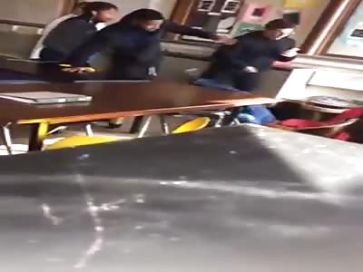 Student Defends Female Teacher after She is Punched during Fight