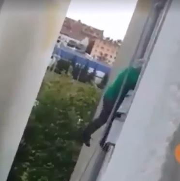 Police Man Falls backwards from Window and Dies Instantly 