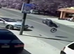 Idiot on a Motorcycle Causes Accident 