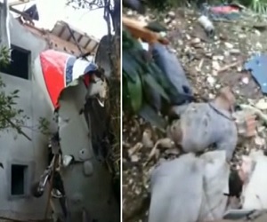 Helicopter Crashes in Back Yard of House Cutting Man in Half