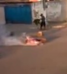 Moment When man in Back Dies and is Fried by Falling Electrical Wire